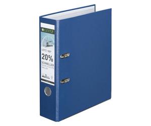 Classeur à levier Leitz 180° plastique dos 8 cm bleu