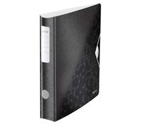 Leitz Classeur à levier Active A4 – PP, Dos 65 mm, 350 feuilles, Mécanisme 180°, Élastique, Noir