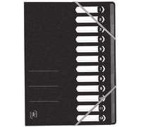 Oxford trieur Top File+, a4, 12 Compartiments, Noir Noir