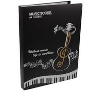 Classeur à Musique A4 en PVC Noir, 40 Pages, Reliure | Compact, Ouverture à Plat pour Lecture, Léger à Transporter, pour Professeurs et Orchestre