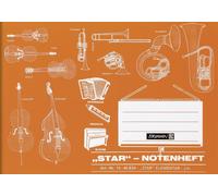 Classeur à musique A5 horizontal Star 4 systèmes avec lignes auxiliaires