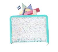 Classeur à papier transparent rechargeable - Classeur A5 pour documents - Album d'autocollants à fermeture éclair pour journal, petits accessoires, reçus, chefs de projet, réunions d'affaires