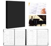 Classeur à partitions 4 côtés pliable, format A4, 52 pochettes transparentes, noir, dossier de présentation, pupitre de musique pour instrumentaliste