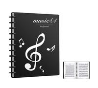 Classeur à partitions A4 Music Sheet Chorale, 60 pages, étanche, pour piano, guitare, violon, dossier de projet de musique, pour musiciens, dossiers à onglets, dossier double face, noir