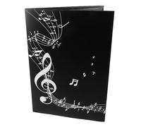 Classeur à Partitions de Piano en PVC Noir, Six Pages, Élégant | Organisation Rapide des Scores, Protection des Feuilles, Usage sur Pupitre, pour Concerts et Musiciens