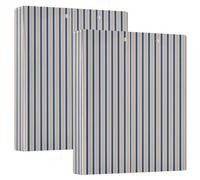 Classeur à rayures bleu-orange de 2,5 cm et demi pouces avec couverture de poche, 200 feuilles
