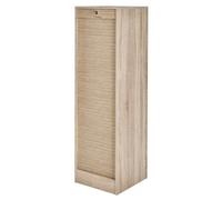 Classeur à Rideau 8 Tablettes 1 Kit Dossiers Serrure L 41,4 H 140,4 P 44 cm - Chêne Naturel - L 41.4 x l 44 x H 140 cm