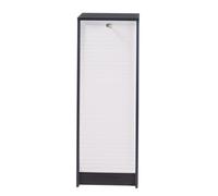 Classeur à Rideau Noir Bicolore 104 cm - Blanc - L 37.8 x l 38.4 x H 103.8 cm Noir G