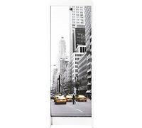 Classeur à Rideau Blanc 5 Niches Serrure 37,8 x 103,8 x 38,4 cm - Scene New York 504 - L 37.8 x l 38.4 x H 103.8 cm