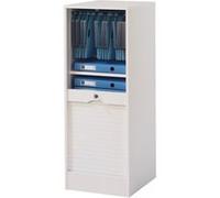 SIMMOB Classeur à Rideau Blanc ou Hêtre 6 Etagères L 41.4 H 108.4 P 44 cm - Blanc