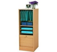 Classeur à Rideau Blanc ou Hêtre 6 Etagères L 41.4 H 108.4 P 44 cm - Hêtre