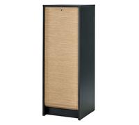 Classeur à Rideau Noir Bicolore 104 cm - Chêne Naturel - L 37.8 x l 38.4 x H 103.8 cm Noir G