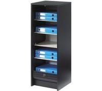 Classeur à Rideau Noir 5 Etagères Serrure L 37.8 H 103.8 P 38.4 cm - Londres 700 - L 37.8 x l 38.4 x H 103.8 cm Noir G