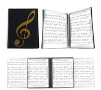 Classeur à spirales pour partitions de piano - Format A4 - 4 pages - Dossier de rangement pour documents - Noir