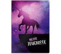 Classeur À Témoignages Avec Motif Din A4 Solide - 20 Pochettes Solides - Pour Enfants, Adolescents, Étudiants, Filles, Garçons (Motif Licorne Magique)