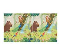 Classeur à trois anneaux avec pochette et couverture de poche - 200 feuilles - Motif ours singe de safari - 2,5 cm