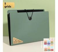 Classeur A4 Accordéon Pour Étudiants,Stockage De Papier De Test,Outil D'évaluation Multicouche,Dossier De Documents De Classification De Sujet - Type Vert Fx014-Dark-5 Grille + Défaut