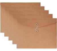 Classeur A4 Avec 5 Enveloppes À Ficelles Pour Le Rangement De Documents, Matériau Kraft Écologique, Chargement Latéral