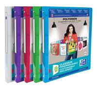 Oxford Classeur Polyvision A4 Dos 20 mm 4 anneaux ronds Polypro translucide Coloris assortis