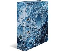 Classeur A4 en carton avec impression intérieure Motif eau naturelle 7 cm de large Pour l'école et le bureau Classeur à anneaux