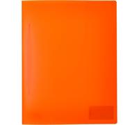 Classeur A4 En Plastique Orange Fluo Translucide Avec Étiquette D'étiquetage, Poche Coulissante Et Languette D'agrafe En Métal, Classeur En Plastique Robuste Pour L'école Et Le Bureau