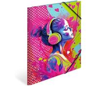 Classeur A4 - HERMA - Musique Fille - Élastique - Carton Durable - Design Coloré