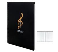Classeur A4 pour Partitions - Cahier de Musique avec 50 compartiments/100 pages Chemises pour Partitions idéal pour les partitions de piano et stockage de symboles musicaux(noir)