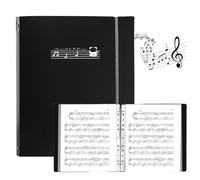 Classeur A4 pour partitions de musique, classeur à anneaux, format A4, 70 poches/140 pages, étanche, pour partition de musique, piano, guitare, violon