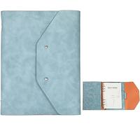 Classeur A5 à 6 anneaux, dossier d'affaires for entretien, conférence et présentation, organisateur de poche for carnet notes(Blue Blue)