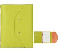 Classeur A5 à 6 anneaux, dossier d'affaires for entretien, conférence et présentation, organisateur de poche for carnet notes(Groen)