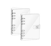 Classeur A5 à Anneaux,2 PCS Housse de Cahier 6 Anneaux Classeur en PVC Souple Transparent Couverture de Protection pour Carnet de Notes