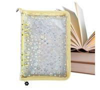 Classeur A5 transparent 20 pages avec fermeture éclair et porte-cartes | Classeur transparent pour l'école, le bureau, les réunions, la santé mentale, les études, le nettoyage de la maison