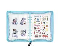 Classeur A5 transparent à fermeture éclair pour planificateur, autocollant | Organiseur transparent A5 pour l'école, les réunions, la lecture, la santé, les études, les tâches, la maison, le nettoyage