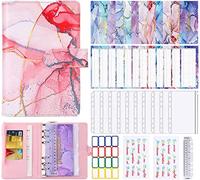 Classeur A6 Enveloppe Budget, Budget Planner avec 12 Pochettes Depenses Transparentes à Fermeture Éclair, La Budgétisation De L'argent Enveloppes Économisere-Rose