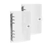 Classeur A6 Transparent 2 PCS - Classeur Souple à 6 Anneaux Rechargeable en PVC Étanche & Résistant | Housse de Protection pour Fiches Documents/Carnet Budget | Compatible Anneaux de Reliure