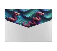 Classeur accordéon 3D en forme d'écailles de dragon magique, organiseur de documents à 6 poches, classeur extensible avec étiquettes, dossiers de documents de voyage, enveloppes en plastique avec