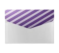 Classeur accordéon à rayures violettes et blanches, organiseur de fichiers, étiquettes, sac de rangement pour bureau, école, lettre A4