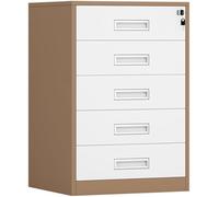 Classeur, Armoire De Rangement Verticale, avec Tiroirs Verrouillables, Tiroir Supérieur, Armoire Inférieure, Support D’imprimante, pour Bureau à Domicile, Grey, 4 Drawers