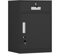 Classeur, Armoire De Rangement Verticale, avec Tiroirs Verrouillables, Tiroir Supérieur, Armoire Inférieure, Support D’imprimante, pour Bureau à Domicile, Black, 5 Drawers