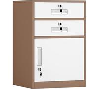 Classeur, Armoire De Rangement Verticale, avec Tiroirs Verrouillables, Tiroir Supérieur, Armoire Inférieure, Support D’imprimante, pour Bureau à Domicile, Black, 2 Drawers