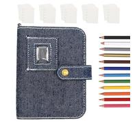 Classeur autocollant réutilisable en denim | Carnet d'autocollants pour la maison, l'école, les anniversaires, Noël, les travaux manuels, les journaux, les fêtes