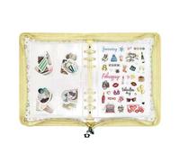 Classeur avec fermeture éclair - 20 pages - Étoile transparente | Porte-autocollant transparent format A5 pour l'école, les réunions, la lecture, la santé, les études, les tâches, la maison