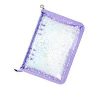 Classeur avec fermeture éclair, 20 pages, motif étoiles, carnet | Porte-autocollant transparent format A5 pour l'école, les réunions, la lecture, la santé, les études, les tâches, la maison