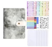 Classeur avec fermeture éclair et cahier | Livre budgétaire A6 avec enveloppes pour espèces pour la maison, les enfants, les adultes, la planification, l'organisation