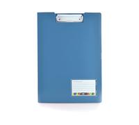 Classeur avec pince aux couleurs vitales - Mat à l'extérieur, brillant à l'intérieur - avec pince en blanc et poche intérieure by Office Box - Fabriqué en polypropylène 100 % recyclable (bleu)