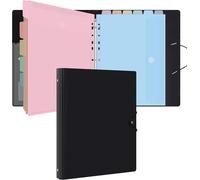 Classeur Avec Pochettes Perforées Pour Documents Format A4 Pochette Plastique, Trieur Document Pochette Plastique A4 Avec Rabat Maison/Bureau (Transparents Macarons)