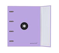 Classeur avec recharge et rabat liderpapel antartik A4 cadre 5 mm doublé 4 anneaux ronds 40 mm couleur lavande