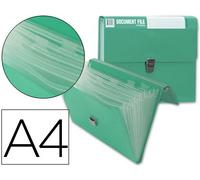 Classeur Beautone trieur soufflet 32173 polypropylène DIN A4 vert sans poignée superline 8 compartiments