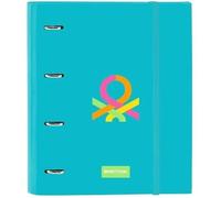 Benetton Summer Classeur 4 anneaux de 35 cm avec 100 feuilles A4, idéal pour enfants de différents âges, confortable et polyvalent, qualité et résistance, 27 x 3,5 x 32 cm, bleu, M, Décontracté