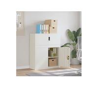 Vidaxl Classeur Blanc 90x40x110 Cm Acier Blanc